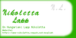nikoletta lapp business card